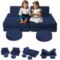 MeMoreCool Kids Couch for Playroom, Modular Play Couch for Toddlers, Navy Building Foam Fort Explorer Sofa