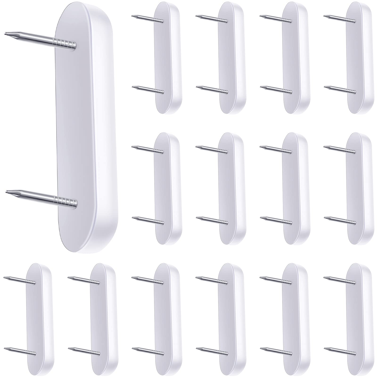 Plastic Head Double Pins Bed Skirt Holding Pins White Furniture Chair Leg Pins Glide Nails Holding Pins for Slipcovers and Bedsk