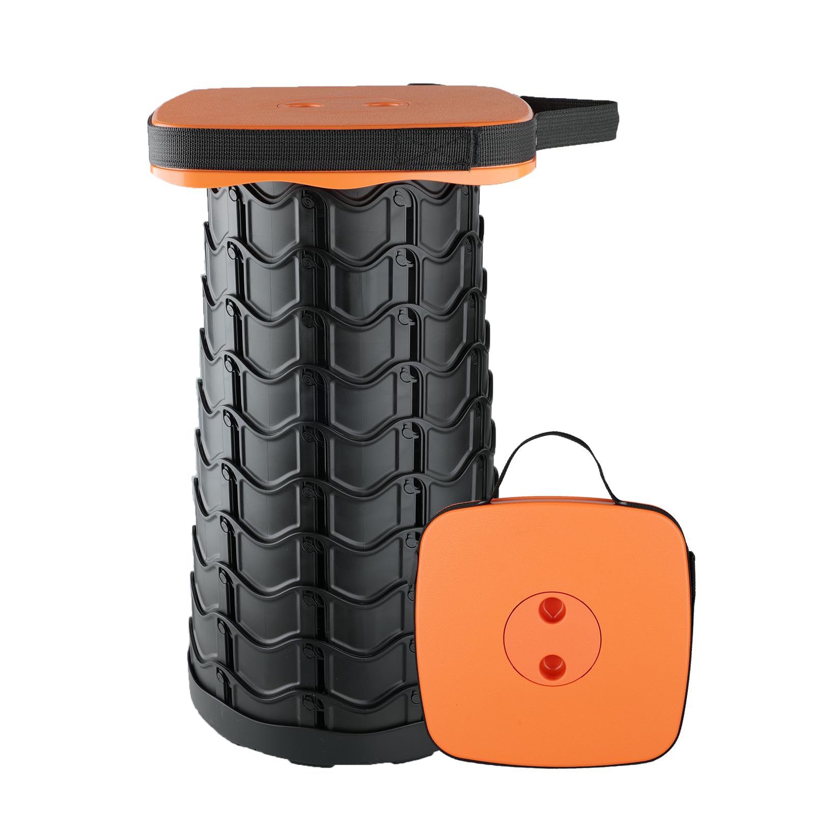 Boreeman Upgraded Collapsible Stool, Square Portable Stool, Lightweight Yet More Sturdy with Load Capacity 400lbs, Perfect for C