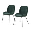 npd furniture and more Lucy Velvet Fabric, Set of 2 Dining Chairs, Gallery Dark Green