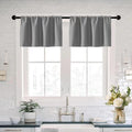 XTMYI Waterproof Blackout Fabric 12 Inch Valances for Windows, Light Grey
