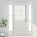 Aquazolax Small Door Sheer Window Curtains Panel - Voile Rod Pocket Transparent Half Curtain for French/Front Glass Door Windows
