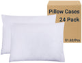 ZPECC White Pillow Cases Bulk 24 Pack - King Pillowcases with Envelope Closure, Soft Brushed Microfiber Pillow Cover for Hotel A