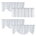 Home Queen White Semi Sheer Tie Up Curtain Valances, Linen Textured, Rod Pocket Balloon Window Topper for Living Room, 54 X 20 I