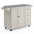 Homestyles Kitchen Cart with Stainless Steel Metal Top Rolling Mobile Kitchen Island with Storage and Towel Rack 54 Inch Width O