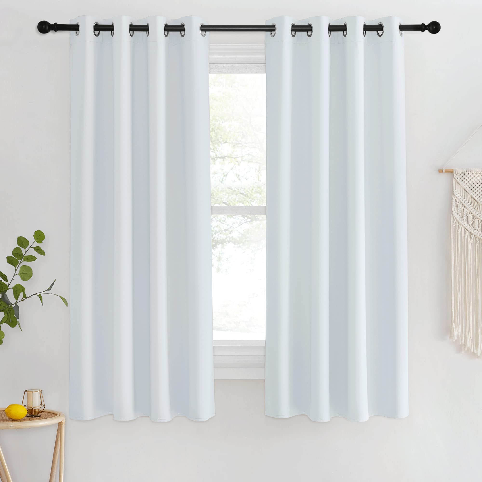 NICETOWN Room Darkening Curtains for Living Room - Easy Care Solid Thermal Insulated Silver Grommet Light Blocking for Bedroom/K