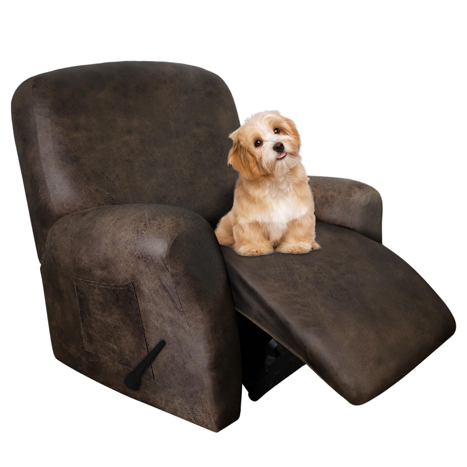 molasofa Leather Like Recliner Chair Covers - Large Lazy Boy Recliner Chair Covers for Reclining Chair 4 Pieces Washable Recline