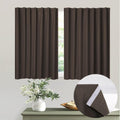 Muamar 2pcs Self Adhesive Small Blackout Curtains with Tiebacks,Portable Curtains for Kitchen Window,Cabinet Curtains Rental Cur