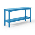 Costaelm Outdoor Shelf for Patio, 55 Outdoor HDPE Plant Table, Adirondack 2-Tier Shelf Entry Console Table, Sideboard Table for 