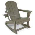 ABCPATIO Plastic Adirondack Chair - Rocking Adirondack Chairs with Cup Holder, Weather Resistant Seating for Patio, Porch, Deck,