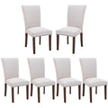 COLAMY Upholstered Fabric Dining Chairs Set of 6, High Back Padded Chairs w/Nailed Trim & Solid Wood Legs, Classic Parsons Chair