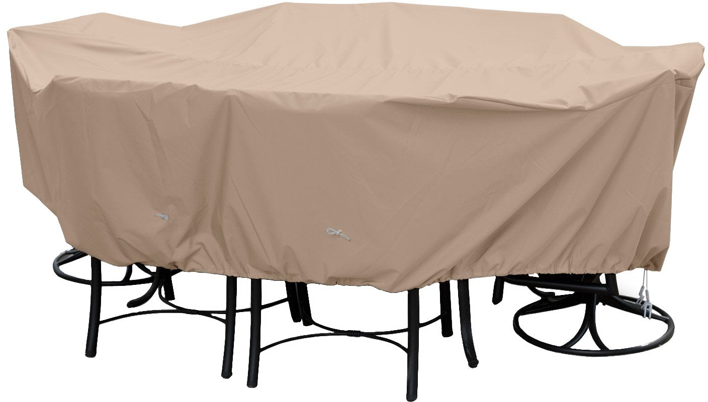 KoverRoos Weathermax 49484 X-Large High Back Dining Set Cover, 121 by 86 by 34-Inch, Toast