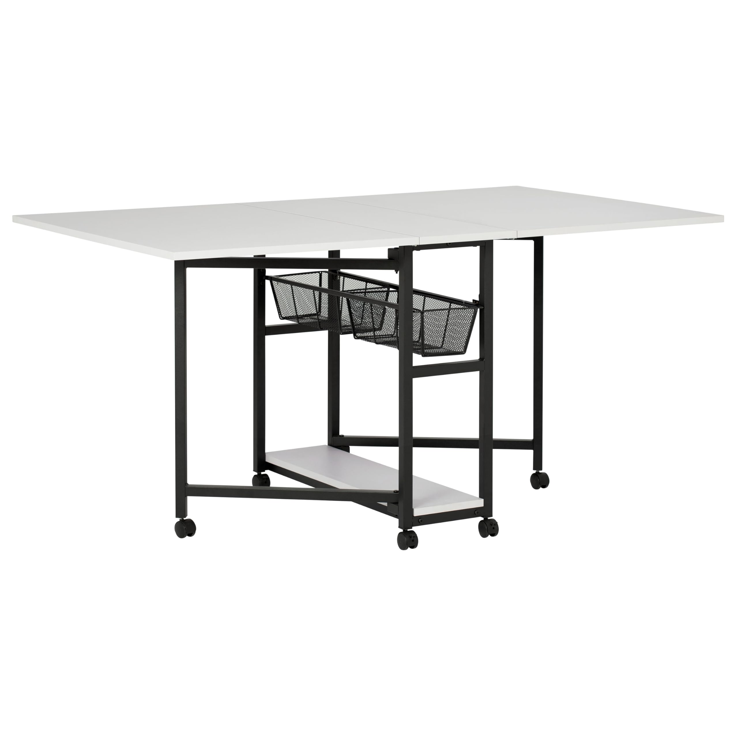 Studio Designs Sew Ready Fabric Sewing/Cutting Standing Table with Organizers - 58.75 W x 36.5 D x 30 H - Charcoal / White