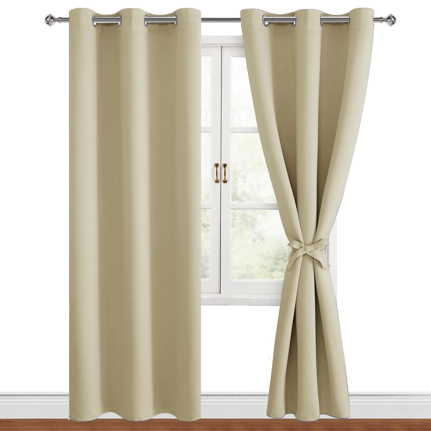 Hiasan Blackout Curtains for Bedroom, 42 x 84 Inches Long - Thermal Insulated & Light Blocking Window Curtains for Living Room, 