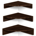 Alsonerbay Corner Shelf Wall Mount, Set of 3 Floating Shelves for Storage and Display, Rustic Wood Shelves for Bedroom, Kitchen,