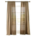 Valea Home Soft Burlap Natural Tan Rod Pocket Window Curtain Panels for Living Room, 52 inches x 96 inches, 1 Panel