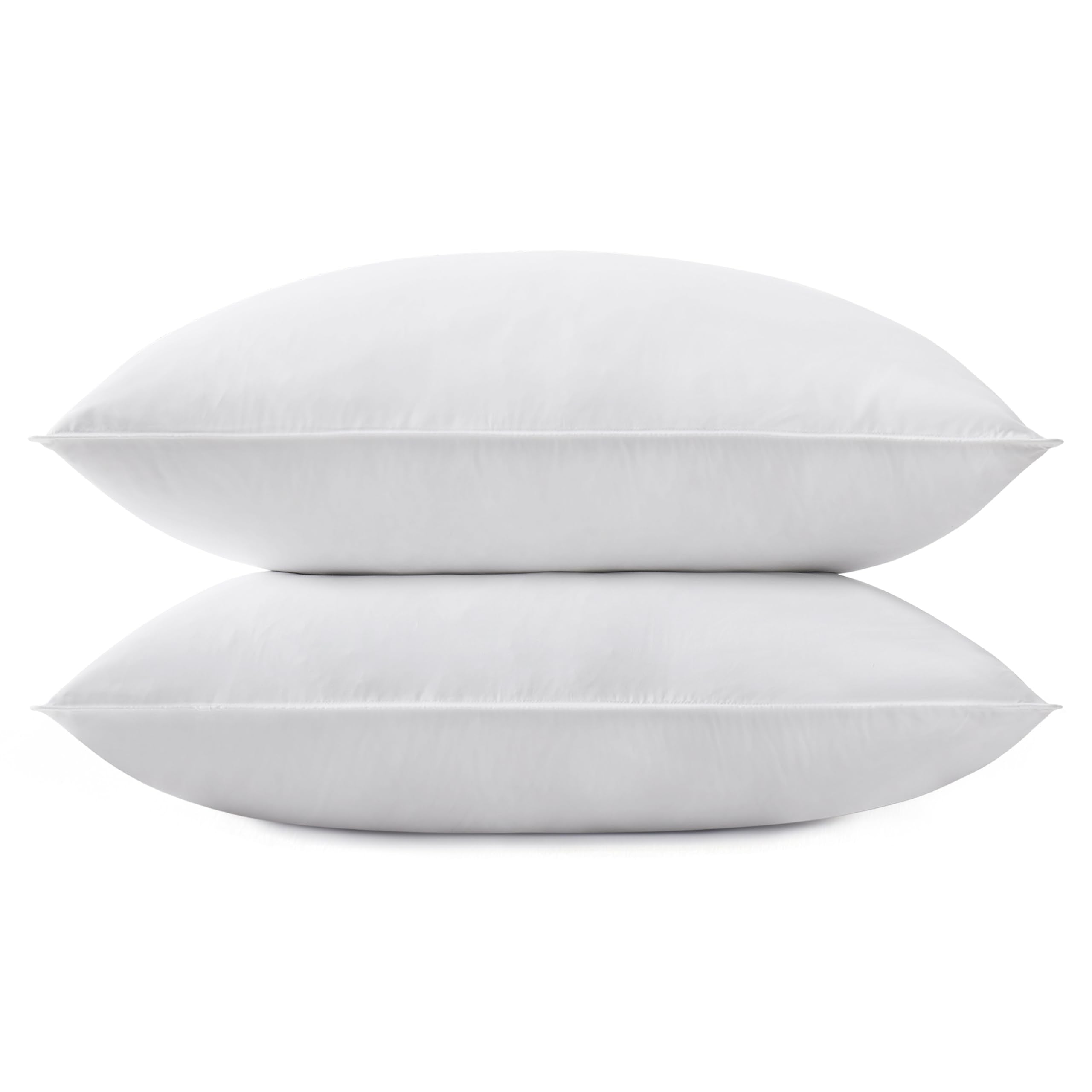 SNUG&COZY Grey Goose Feather Down Pillow for Sleeping(2 Pack)- King Size(20IN  36IN), Goose Feather&Down Filling, 100% Cotton Co
