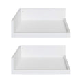 Kate and Laurel Levie Modern Floating Corner Wood Wall Shelves, 12 x 12 Inches, 2 Pack, White