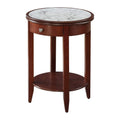 Convenience Concepts American Heritage Baldwin End Table with Drawer, Mahogany / Faux Marble