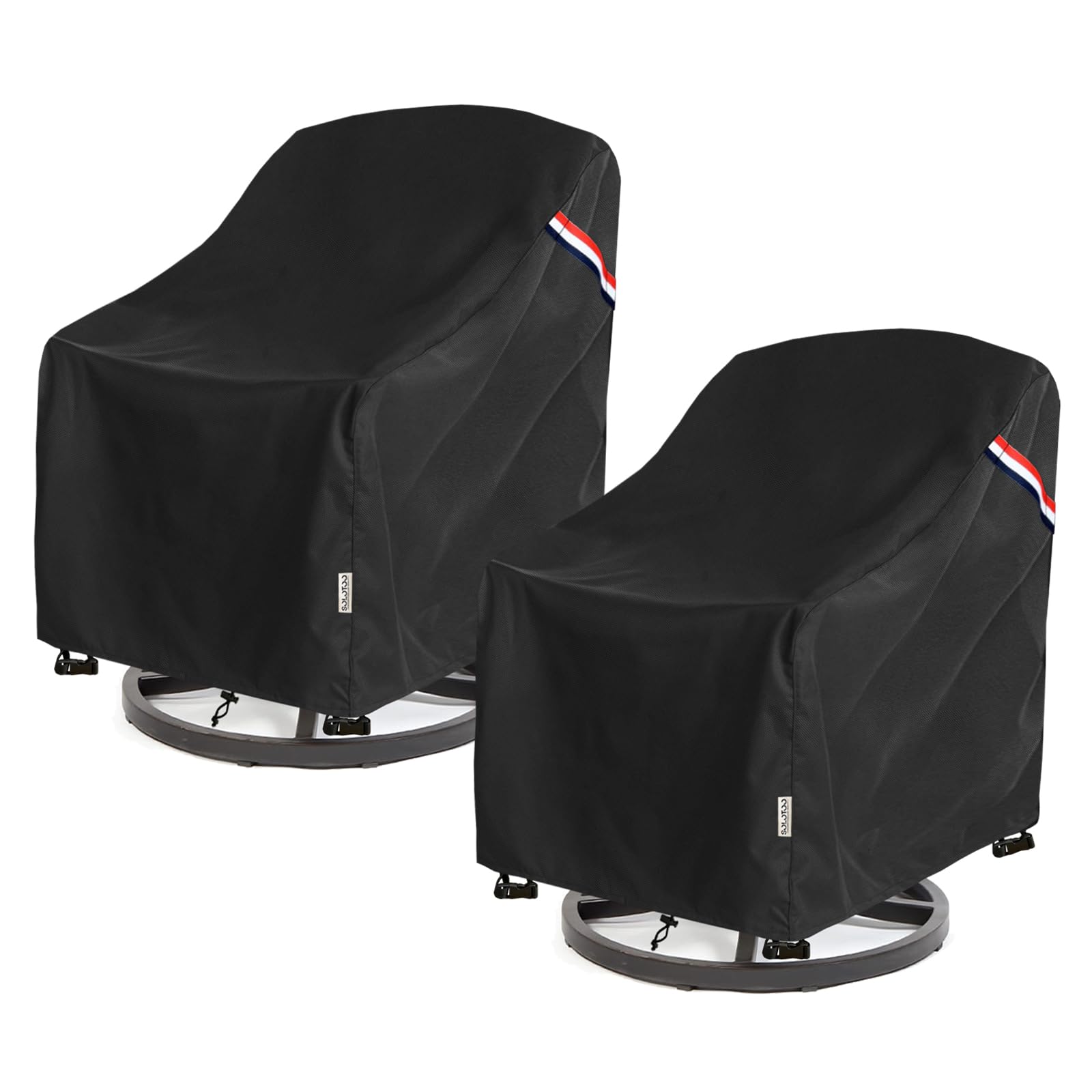 SoloToo Patio Chair Covers Waterproof Patio Furniture Covers, 35W x 37D x 36H Inches Swivel Outdoor Chair Cover 2 Pack (Black)