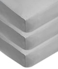 American Baby Company 3 Pack Fitted Crib Sheets 28 x 52, Soft Breathable Neutral 100% Cotton Jersey Sheet, Grey, for Boys and Gi