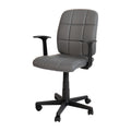 Flash Furniture Clayton Mid Back Swivel Task Chair with Arms - Gray Vinyl Upholstery - Tufted Back and 360 Swivel