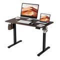 ERGOMAKER Electric Standing Desk, 43.3 x 23.6 Height Adjustable Sit Stand Desk with Splice Board for Home Office, Computer Desk 