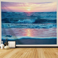 IcosaMro Ocean Tapestry Wall Hanging, Sea Beach Wave Sun Cloud Landscape Scenery Nature Wall Art [Double-Folded Hems] Bohemian H
