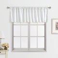 RoomTalks White Boho Kitchen Valances for Windows Rod Pocket 18L x 52W Embroidered French Striped Modern Farmhouse Chic Textured