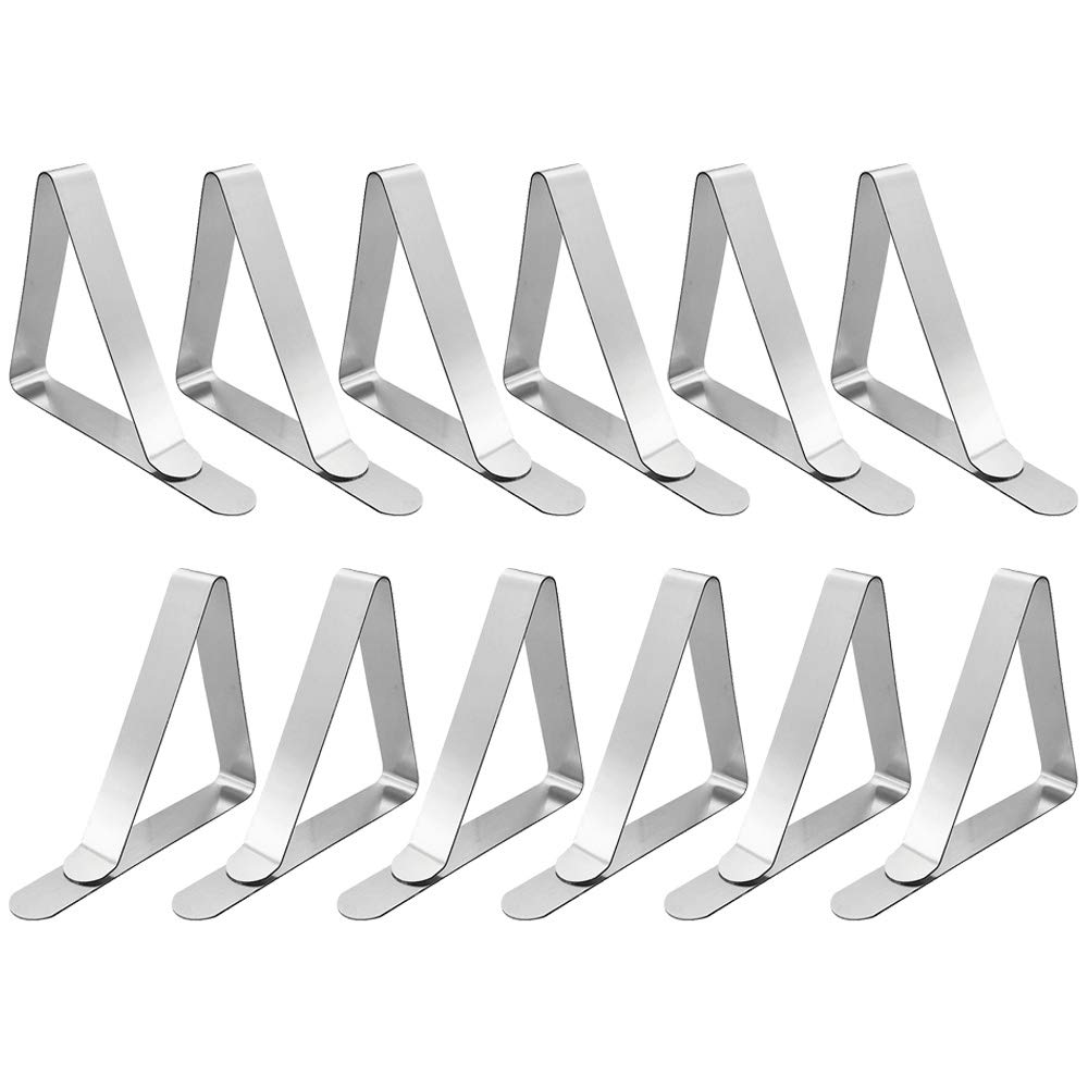 Alamic Tablecloth Clips Large Picnic Table Clips for 1.7-2.5 Thickness Picnic Table Cloth Holders Stainless Steel Table Cover Cl