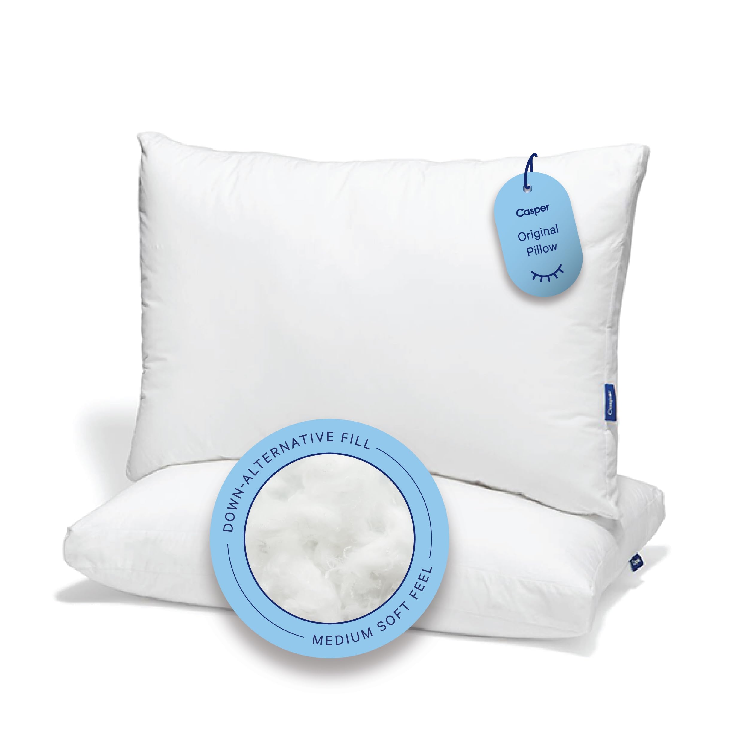 Casper Original Pillow for Sleeping, Standard, White, Two Pack