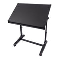 Stand Up Desk Store Adjustable Height and Angle Drafting Table Drawing Desk with Large Surface (Black Frame/Black Top, 40 W X 26