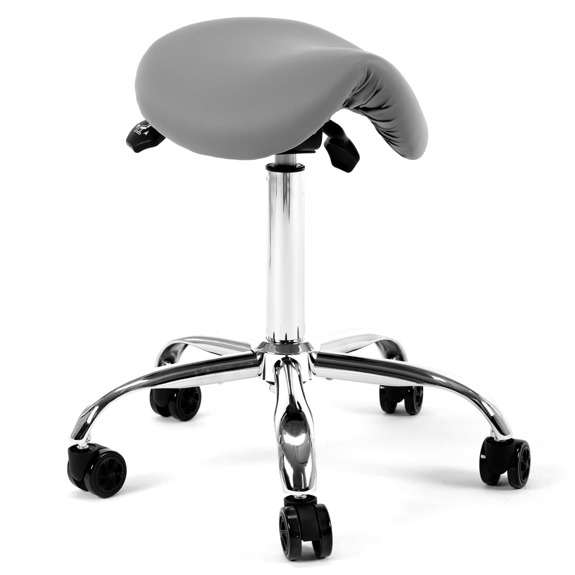 Frassie Professional Saddle Stool Chair with Wheels Ergonomic Heavy Duty Rolling Chair Stool Height Adjustable for Medical Massa