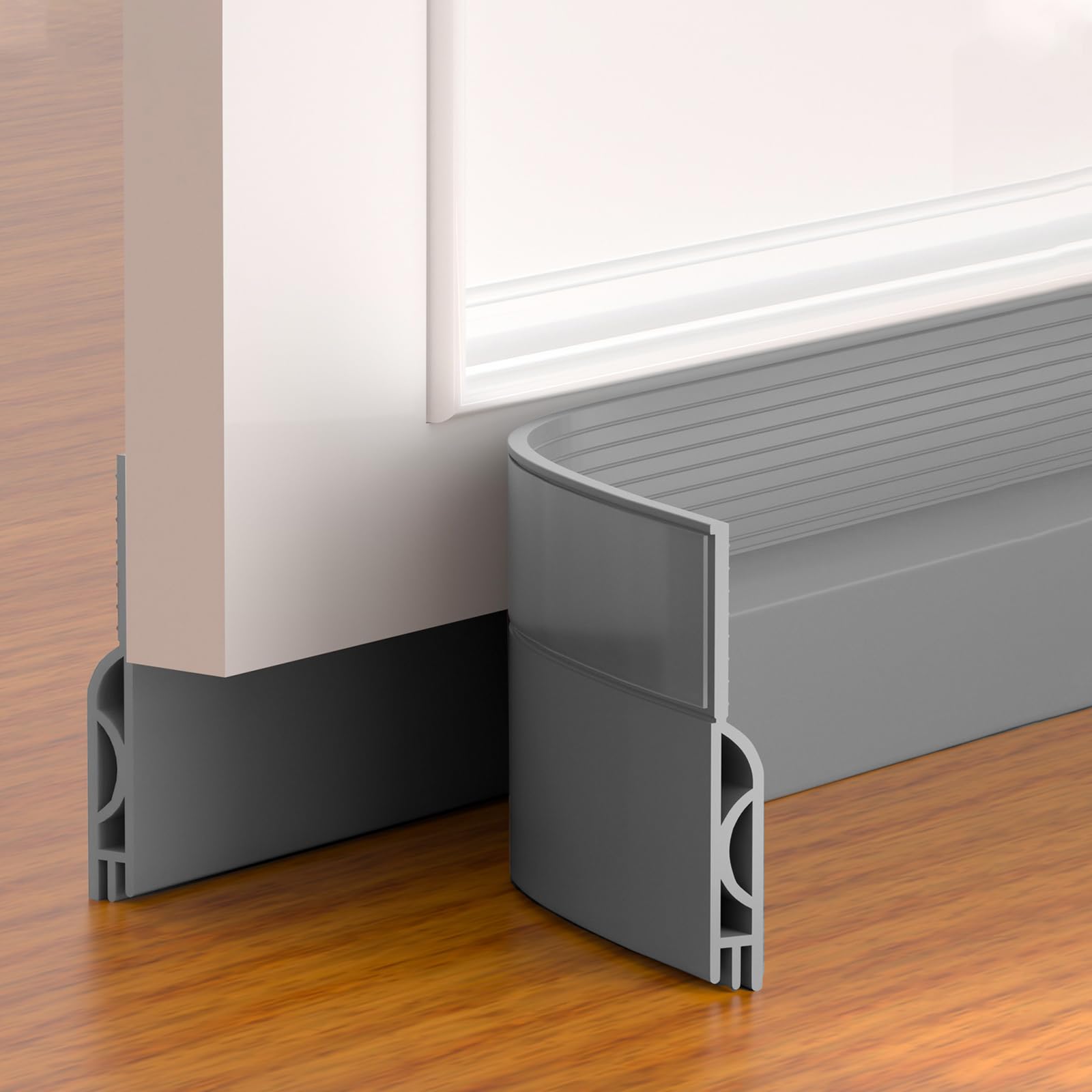 Pundin Door Draft Stopper,Adjustable Door Sweep for Bottom of Door,Silicone Weather Stripping Door Bottom Seal Blocker Air Noise