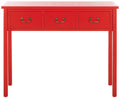 SAFAVIEH Home Collection Cindy Farmhouse Hot Red 3-Drawer Console Table