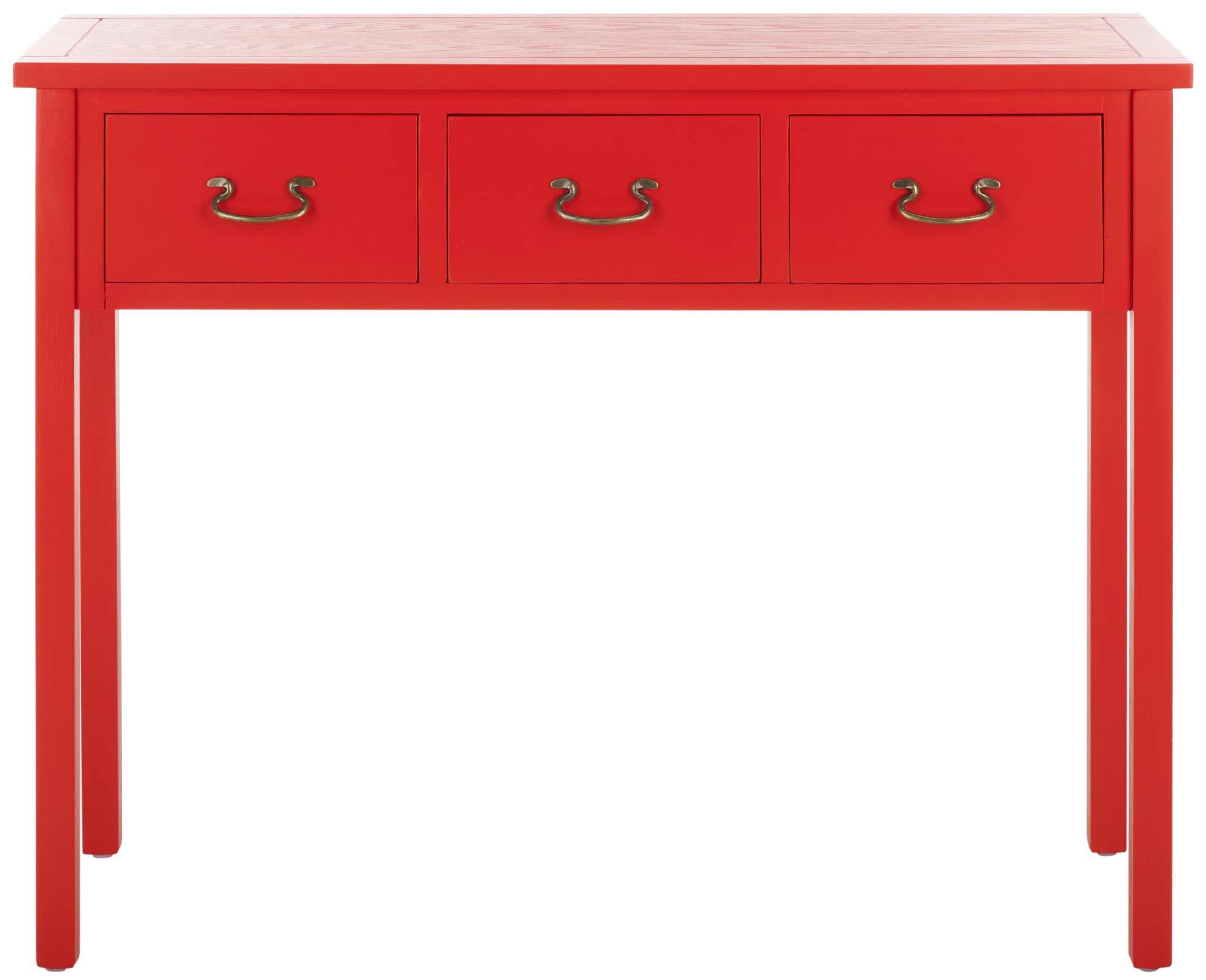 SAFAVIEH Home Collection Cindy Farmhouse Hot Red 3-Drawer Console Table