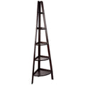 Casual Home 100% Solid Wood 5-Shelf Ladder Bookcase, Corner, Espresso