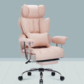 Efomao Desk Office Chair 400LBS, Big and Tall Office Chair, PU Leather Computer Chair, Executive Office Chair with Foot Rest, Li