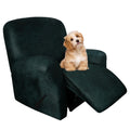 molasofa Leather-Look Spandex Recliner Chair Covers,4-Piece Recliner Cover with Pocket,Soft Non Slip Recliner Covers for Recline