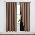 NICETOWN Living Room Completely Shaded Cold Blocking Draperies, Privacy Protection & Noise Reducing Drapes, Black Lined Insulate