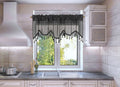 Solid Faux Silk Swag Waterfall Cascade Ascot Window Curtain Valance w/Tassels Trim 55  x18  Wave (1, Charcoal Grey)
