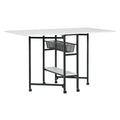 Studio Designs Sew Ready Fabric Cutting Standing Table with Craft Organizers - 58.75 W x 36.5 D x 30 H - Charcoal / White