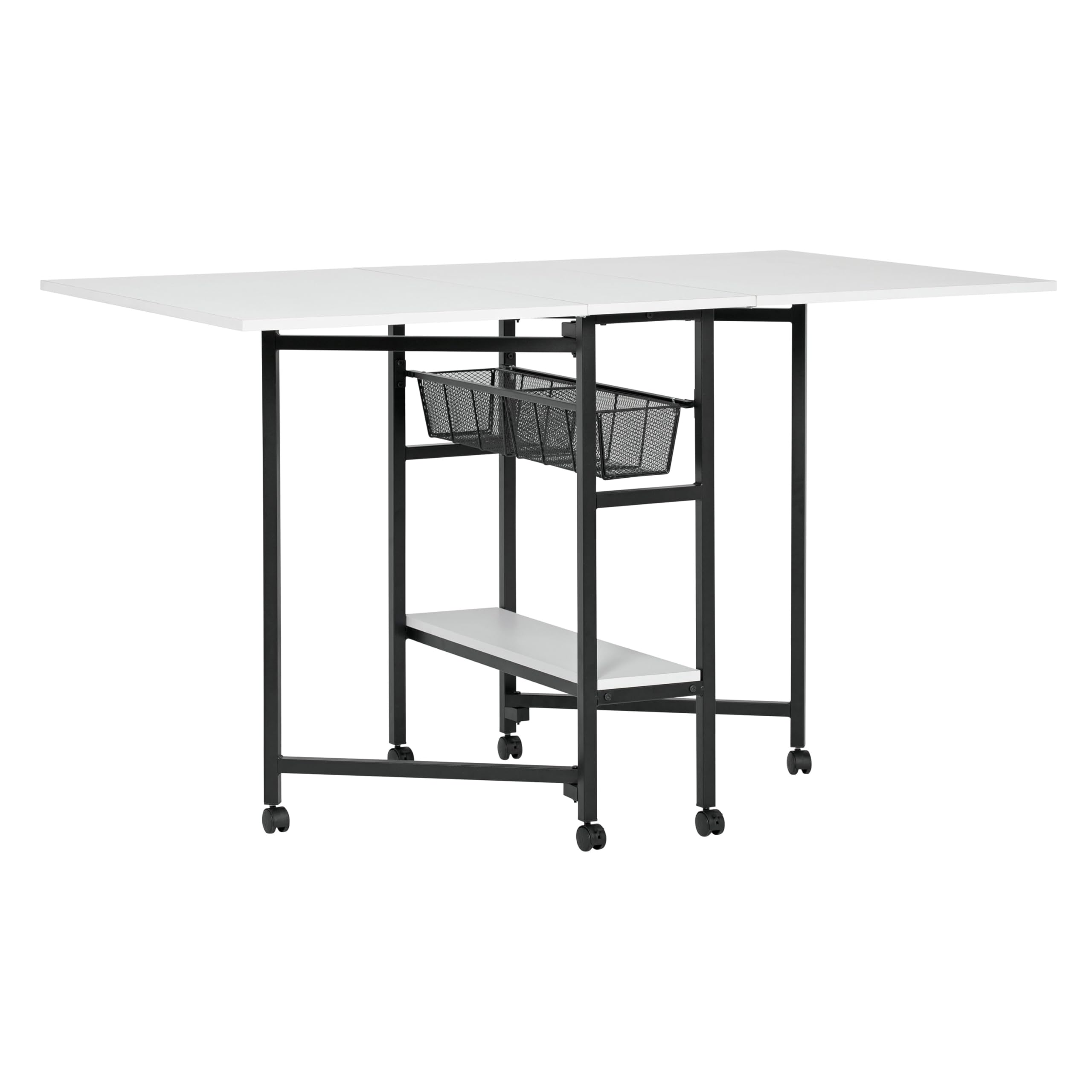 Studio Designs Sew Ready Fabric Cutting Standing Table with Craft Organizers - 58.75 W x 36.5 D x 30 H - Charcoal / White