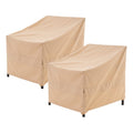 WJ-X3 Patio Chair Cover, Outdoor Lounge Cover, Heavy Duty, Waterproof Lawn Patio Chair Covers, 33W x 35D x 36H, Beige, 2-Pack