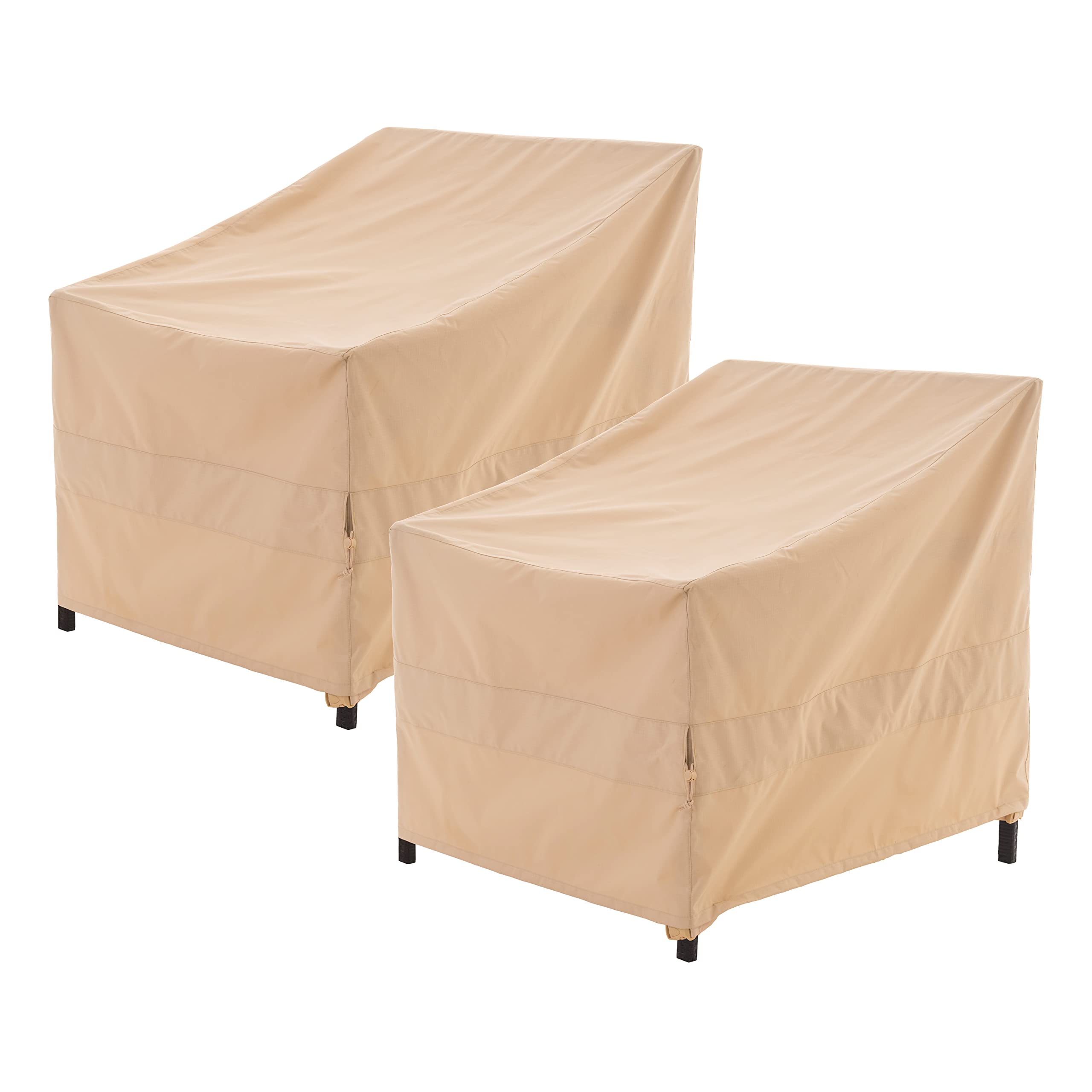WJ-X3 Patio Chair Cover, Outdoor Lounge Cover, Heavy Duty, Waterproof Lawn Patio Chair Covers, 33W x 35D x 36H, Beige, 2-Pack