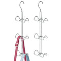 mDesign Metal Wire Over The Closet Rod Hanging Storage Organizer Hanger for Storing and Organizing Purses, Backpacks, Satchels, 