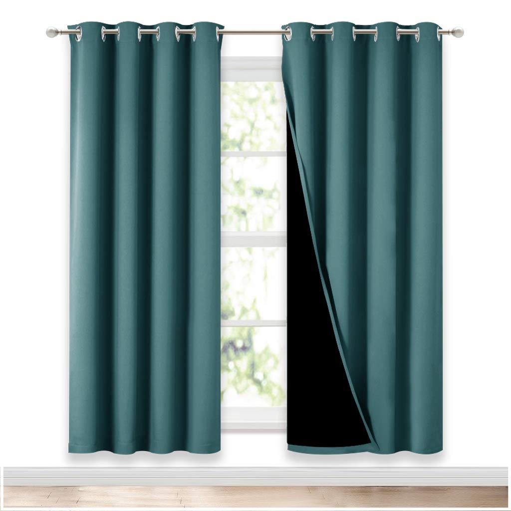 NICETOWN Full Shade Curtain Panels, Pair of Energy Smart & Noise Blocking Out Blackout Drapes for Apartment Window, Thermal Insu