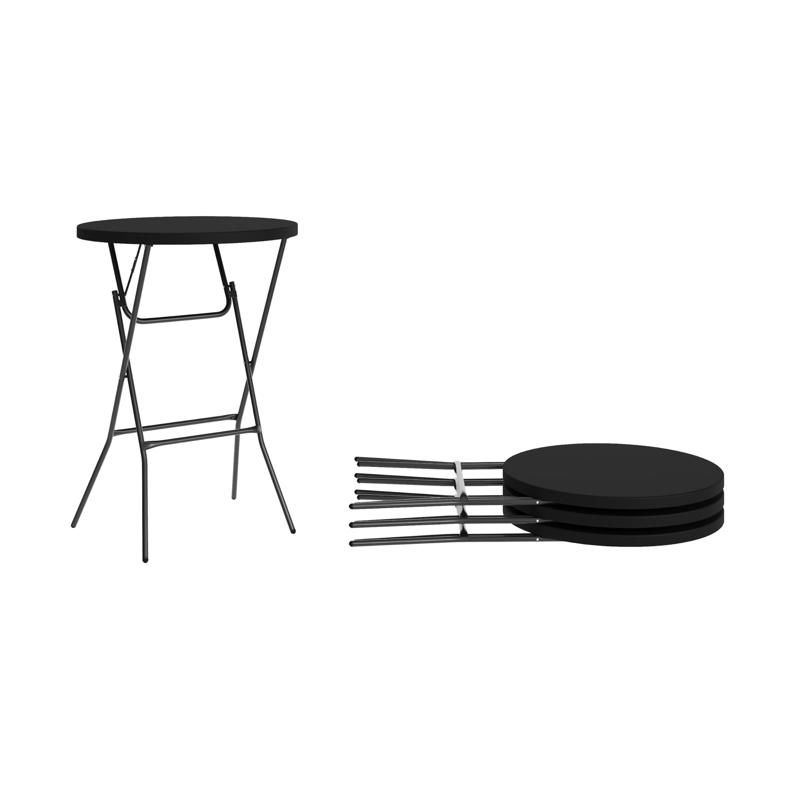 Flash Furniture Elon Round Folding Bar Height Table for Parties and Commercial Events, Indoor/Outdoor Plastic Bar Height Folding