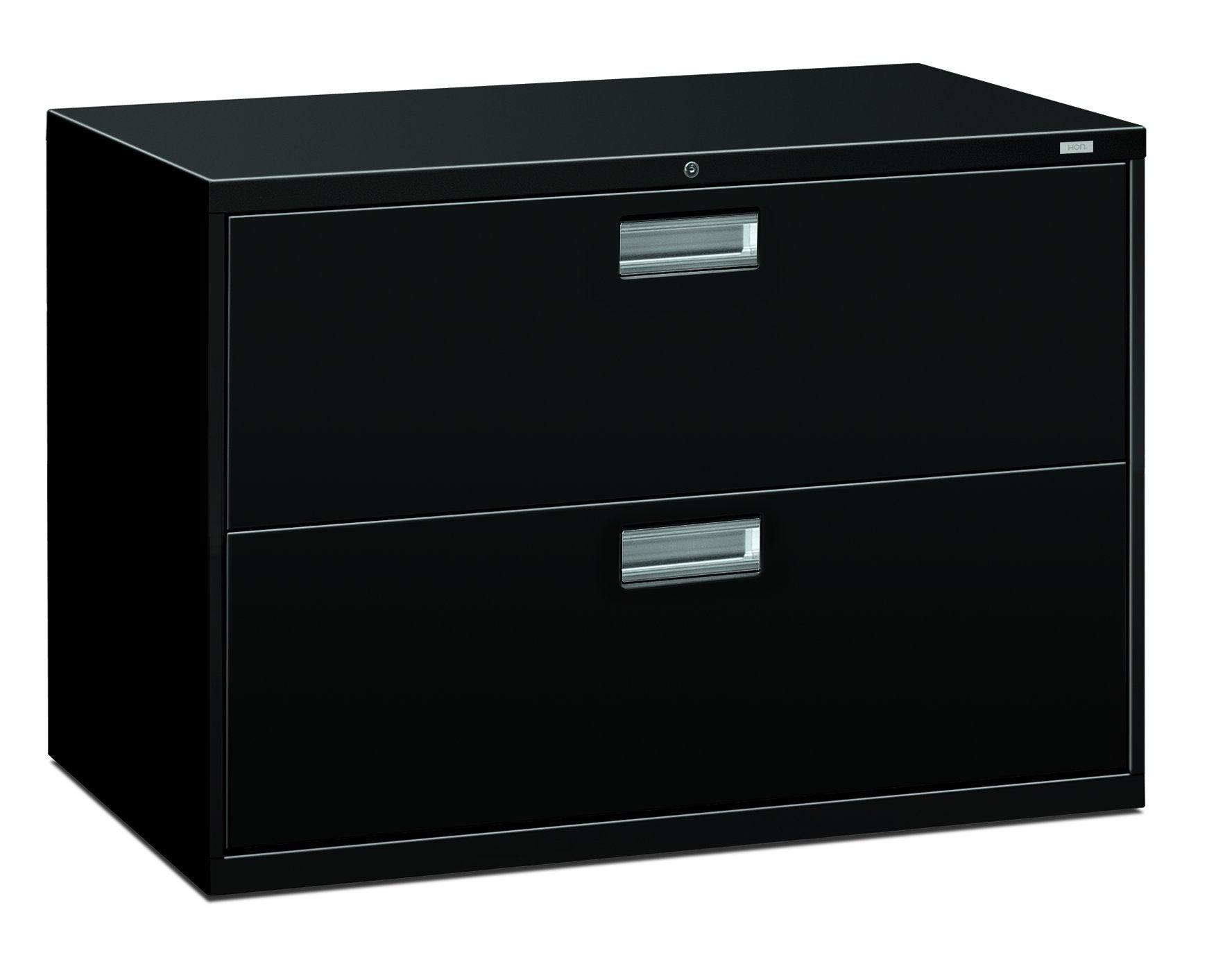 HON Brigade 600 Series Lateral File, 2 Legal/Letter-Size File Drawers, Black, 42 X 18 X 28