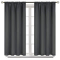 BGment Dark Grey Blackout Curtains for Bedroom 45 Inches Length - Short Thermal Insulated Drapes with Rod Pocket Privacy Room Da